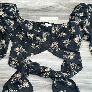 NWT Blush & J Off the Shoulder Crop Top 100% Polyester
